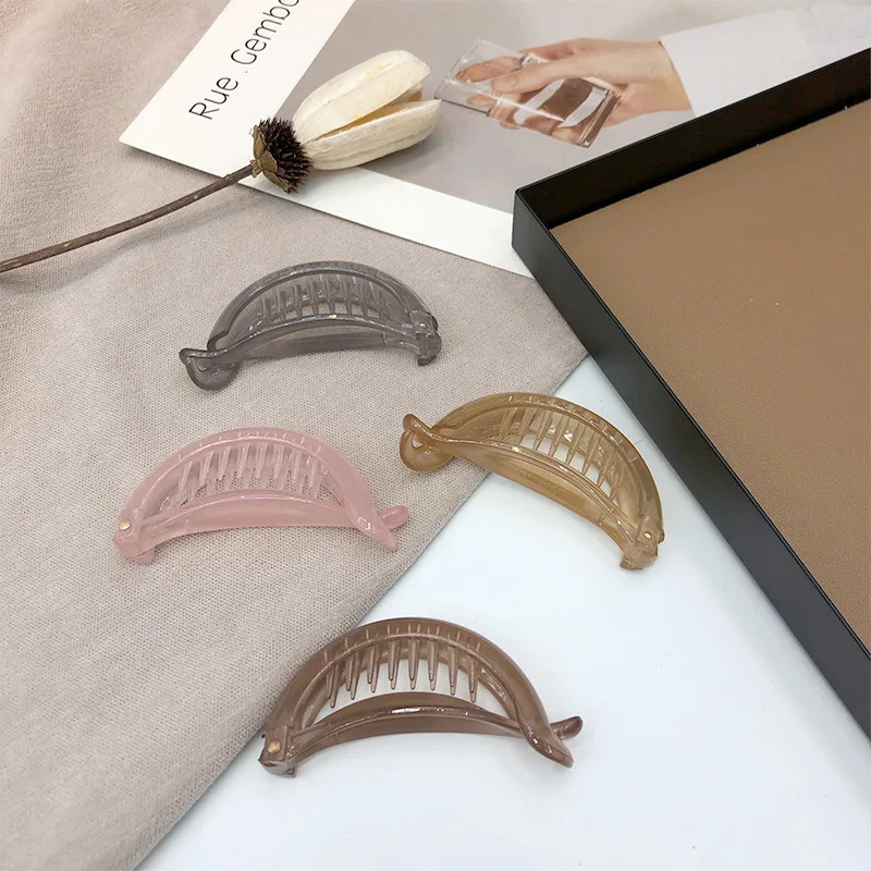

1Pc New Cute Candy Colors Banana Shape Hair Claws Women Girls Sweet Hair Clips Ponytail Holder Hairpins Fashion Hair Accessories