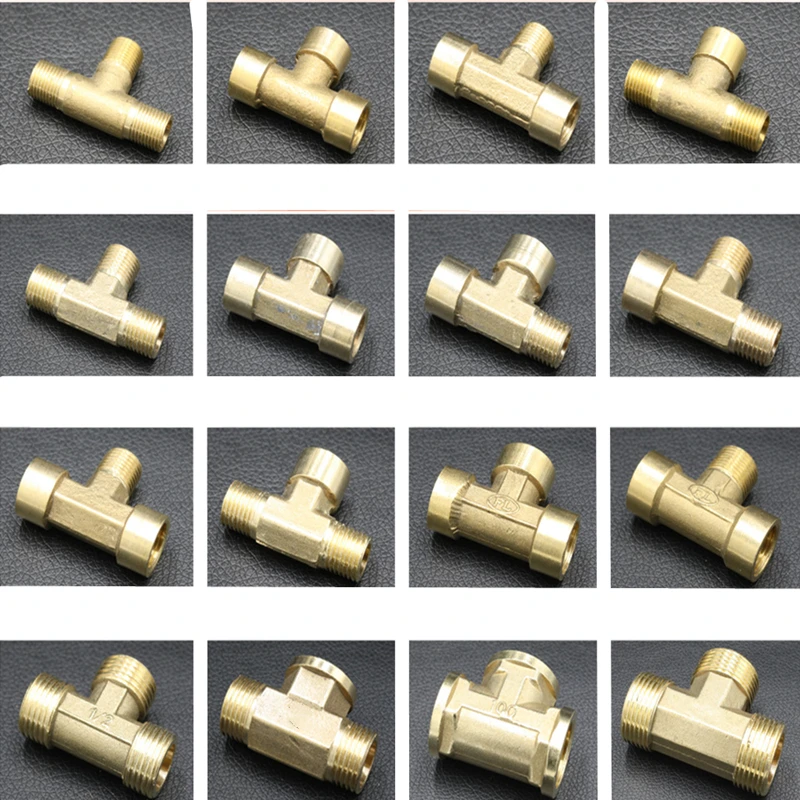 1 шт 1/8 &quot1/4" 3/8 &quot1/2" Мужской Женский резьбовой латунный тройник фитинги