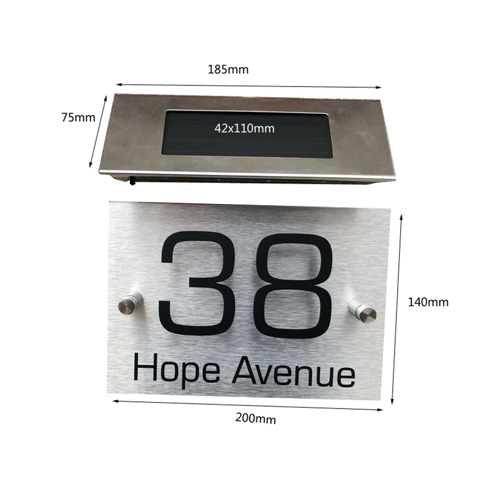 High Brightness Digital Address Indication Plate Light Control Door Number Lamps LED Solar Wall Lamps for Home Yard Garden Decor images - 6