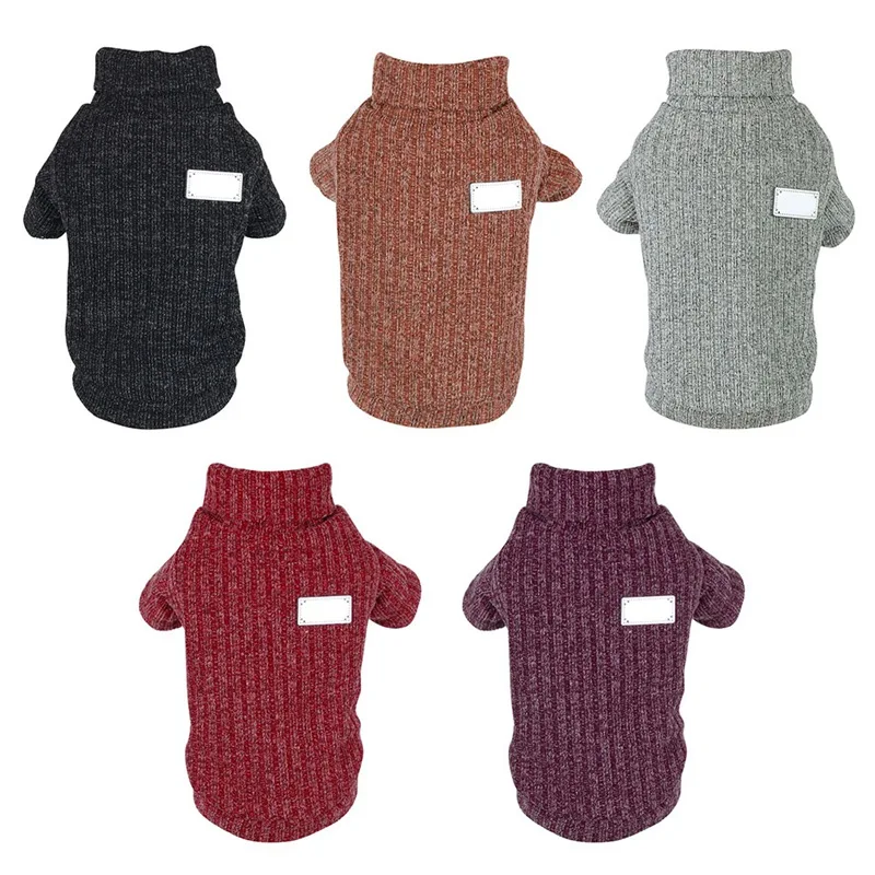 

Dog Clothes Autumn Winter Pet Simple Knitwear Warm Turtleneck Sweater Fashionable Dog Clothes For Small Medium Dogs