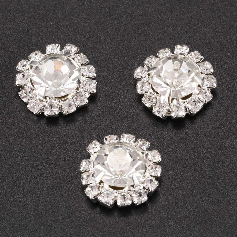 Практичный пуговица с прозрачными стразами плоской задней стороной для