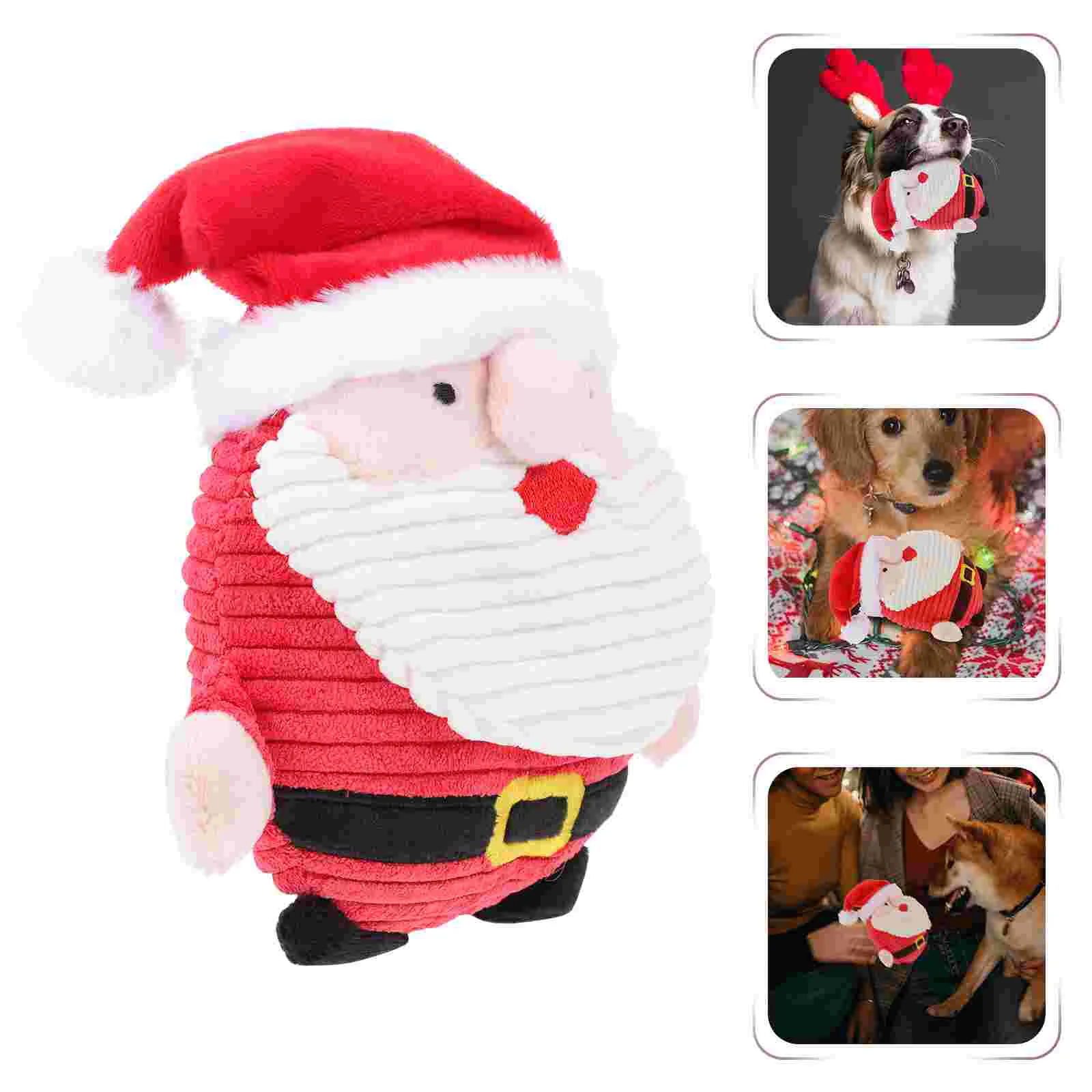 

1pc Santa Claus Pet Dog Biting Santa Claus Pet Plaything Pet Dog Supply