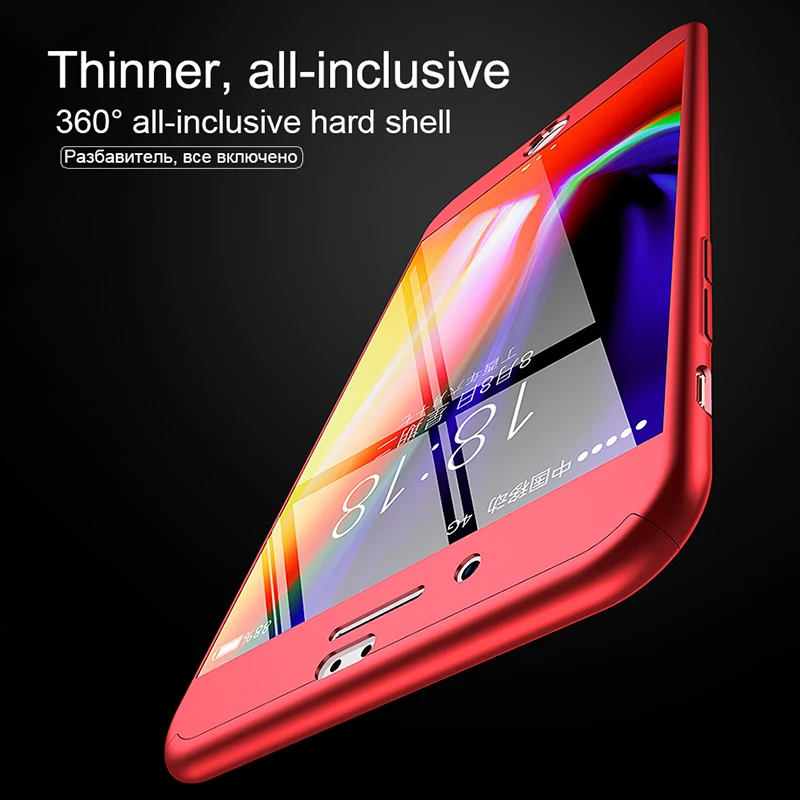 360 простой чехол с полным покрытием для iPhone 7 7Plus 8 6 S Plus жесткий из поликарбоната
