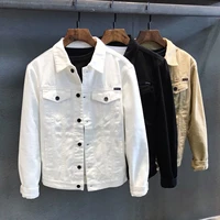 2021 spring and autumn casual and versatile short denim jacket mens jacket korean fashion fashion work clothes denim jacket men