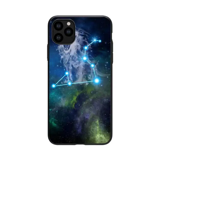 

Zodiac Signs Fluorescent black Phone Case For iphone 5s 6 7 8 11 12 plus xsmax xr pro mini se Cover Fundas Coque