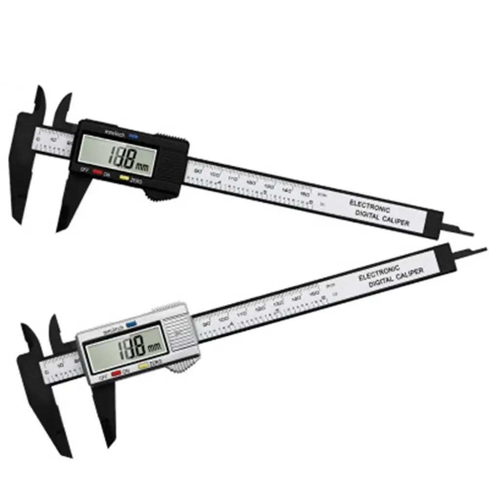 

150mm 6 Inch LCD Digital Electronic Carbon Fiber Vernier Caliper Gauge Micrometer Measuring Tool High-Strength Digital Calipers