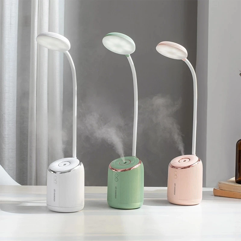 

LED desk table reading light Night lamp rechargeable with 280ML USB air humidifier ultrasonic electric aromatherapy diffuser