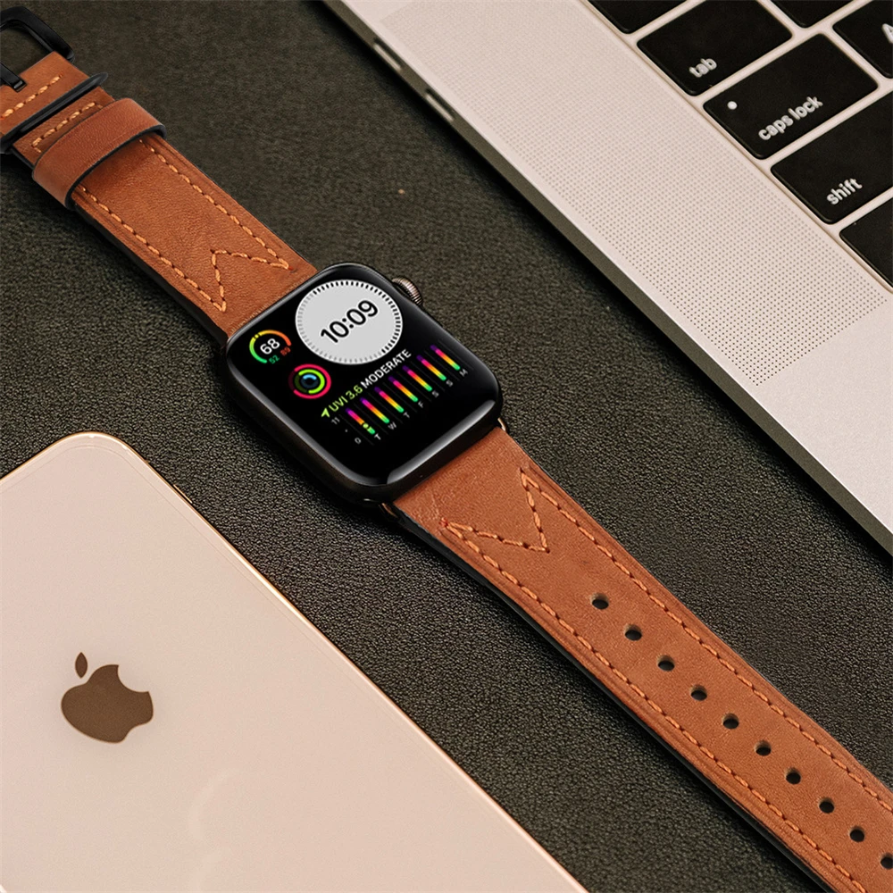 

Leather bracelet for apple watch 4 5 3 band 38mm 42mm 40mm 44mm strap for iwatch bands pulseira correa for Men and Women wrist