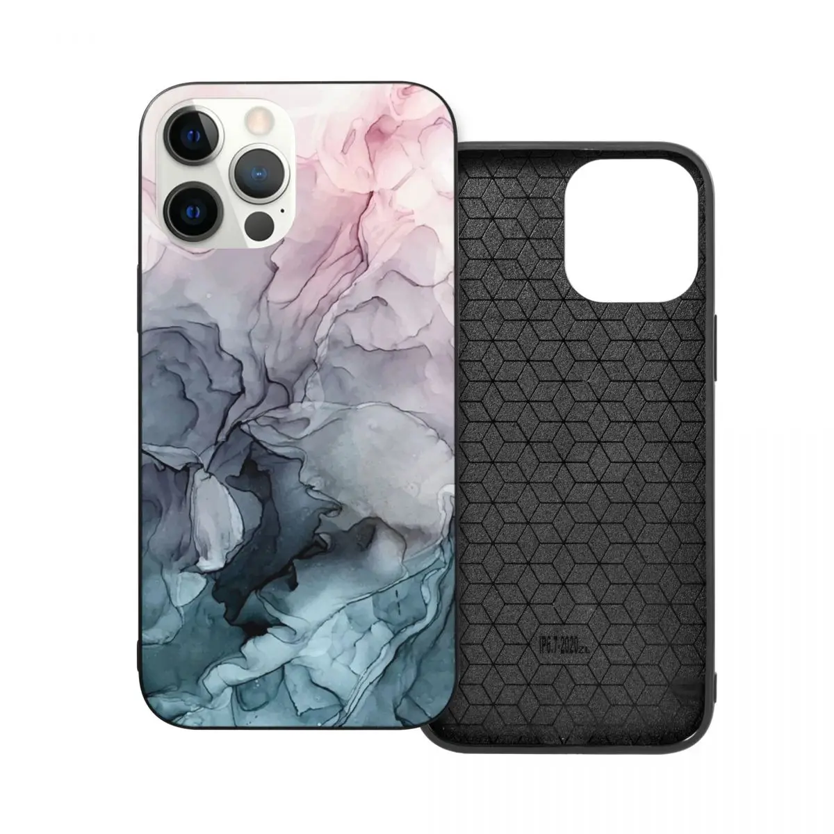 

Серый бегущий абстрактный бампер из поликарбоната и стекла для iPhone 12 11 Xs Xr X Pro Max Mini 7 8 Se2 Plus 6 6S