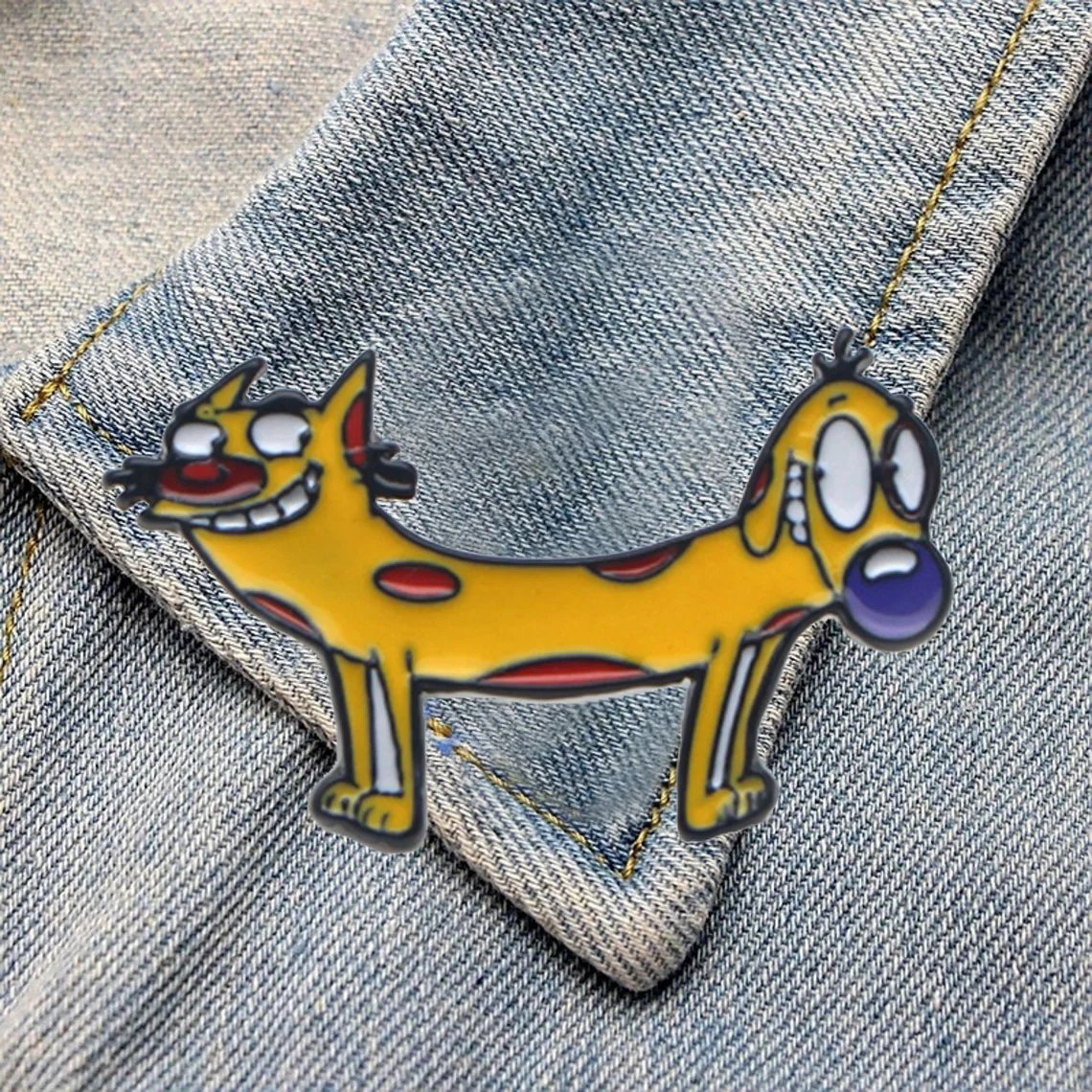 Брошь в виде кошки и собаки с эмалью|Броши| |