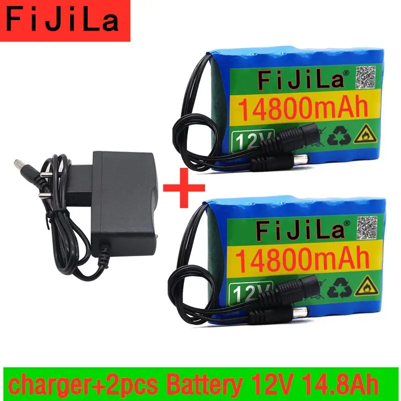 

100% original 12V battery pack 14.8Ah 18650 Rechargeable Lithium Ion battery pack capacity DC 12V 14800mAh CCTV Cam Monitor