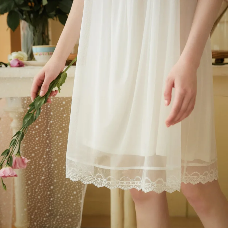 Женская ночная рубашка шелковая кружевная лето 2020 | одежда