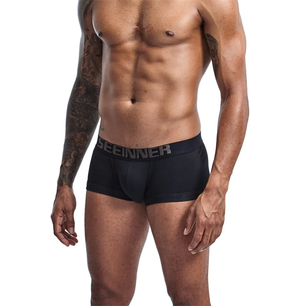New Mens Underwear Solid Classic Men Underpants Cotton Short trunk Spandex Man Pants Comfort Elastic Man Boxers Hot