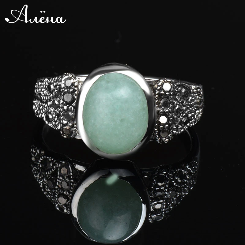 K's Gadgets Модные Винтажные кольца оникс три цвета Серебристый Овальный Винтажное