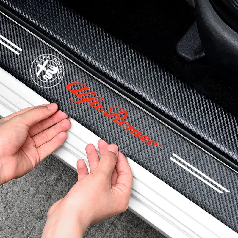 Защитные кожаные виниловые наклейки на порог автомобиля 4 шт./компл. для Alfa Romeo Spider