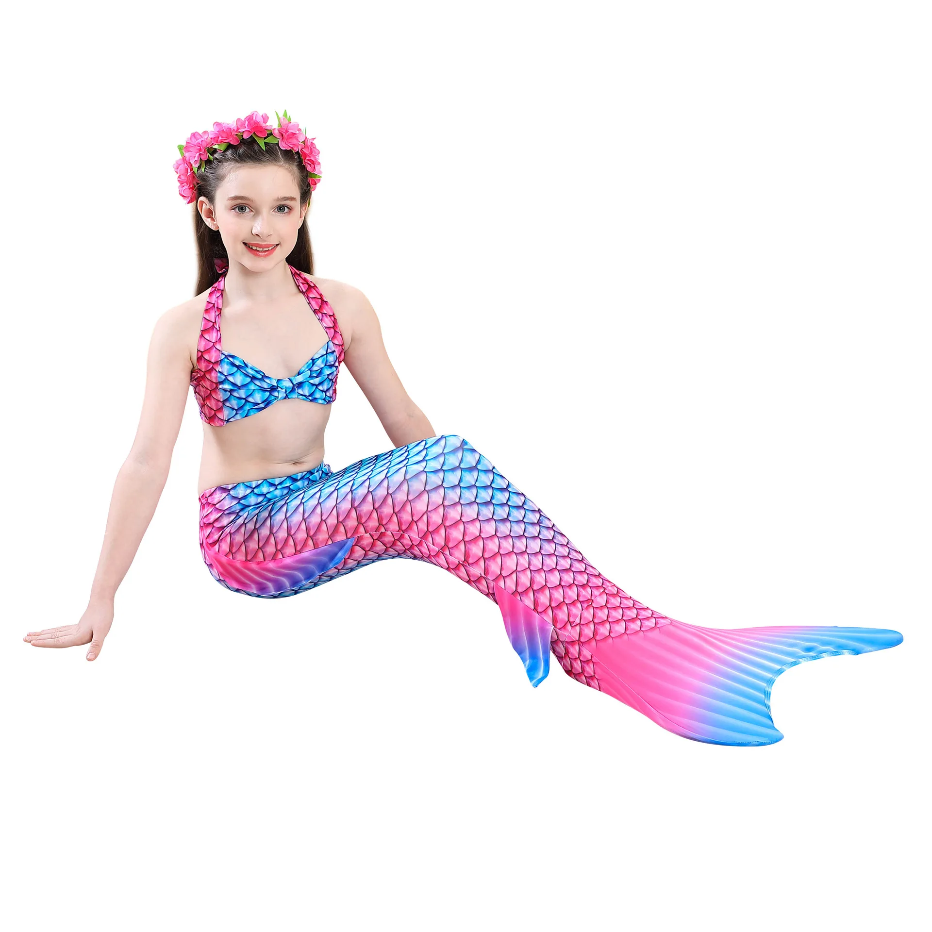 Детский купальник-бикини плавник весело русалочьи хвосты вечерние летняя одежда