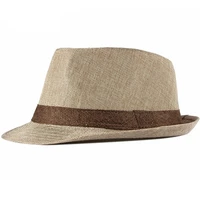 ht3702 fedora hat spring summer cap hat men women fedora short brim trilby straw hat male female breathable panama hat beach cap