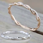 Изысканное однотонное кольцо с бриллиантами, кольцо с витой лозой для годовщины, простое кольцо для знака бесконечности, вечность, обручальные кольца, ювелирные изделия