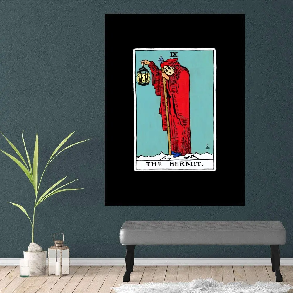 

Tarot Card The Hermit Modern Wall Art Canvas Prin Artwork Landscape Paintings for Home Living Room Office Decor