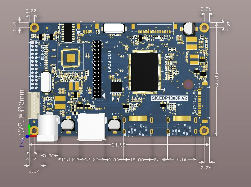 Плата драйвера EDP/плата LVDS USB/VGA/HDMI для платы EDP высокопроизводительное решение V59 |