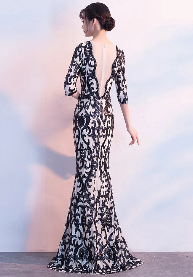 Женское Прозрачное платье Solovedress расшитое пайетками с v образным вырезом и