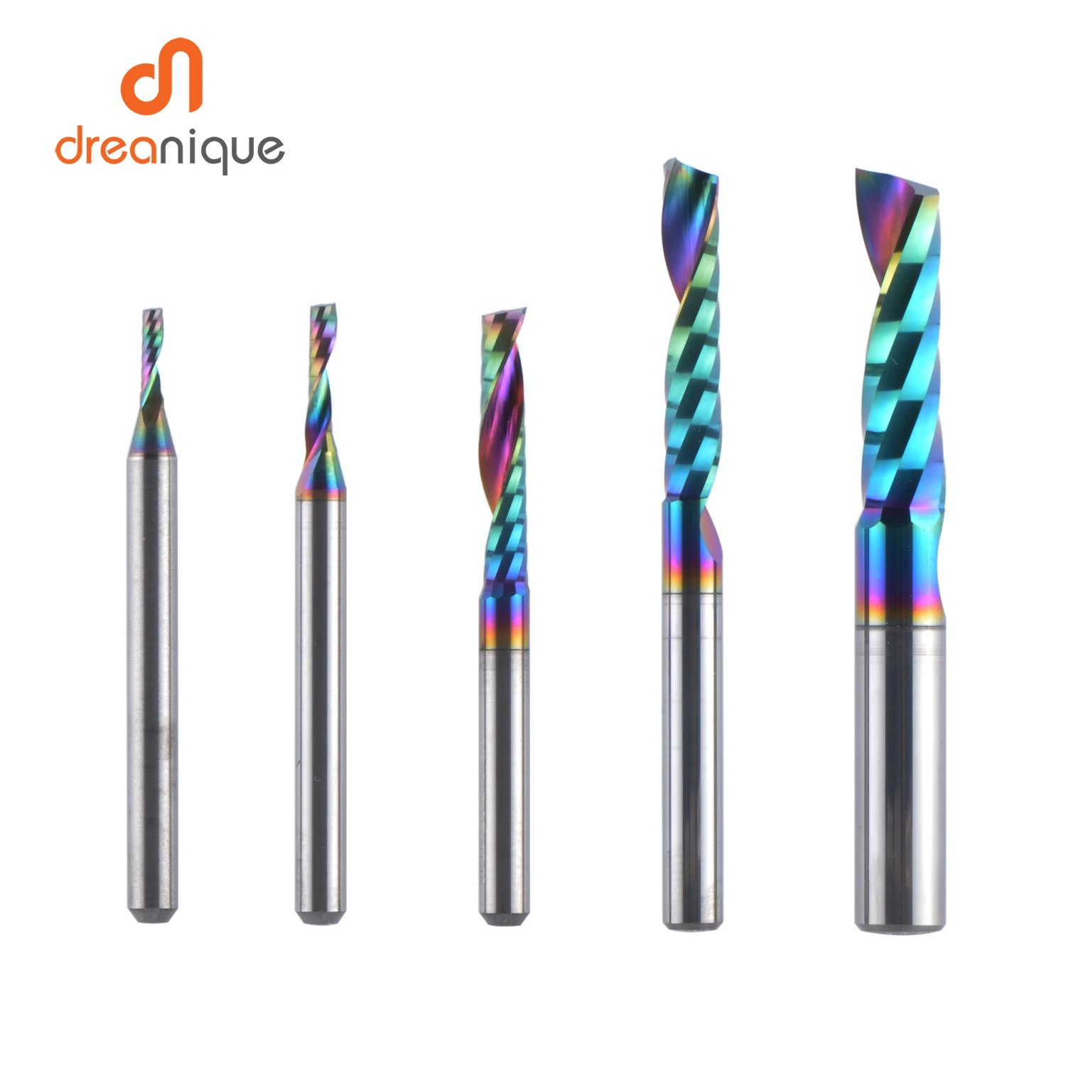 

1pc AAAAA single flute Carbide spiral end mill 3.175 ,4 ,5 ,6mm aluminum mill CNC 3D engraving woodworking Acrylic DLC Coating