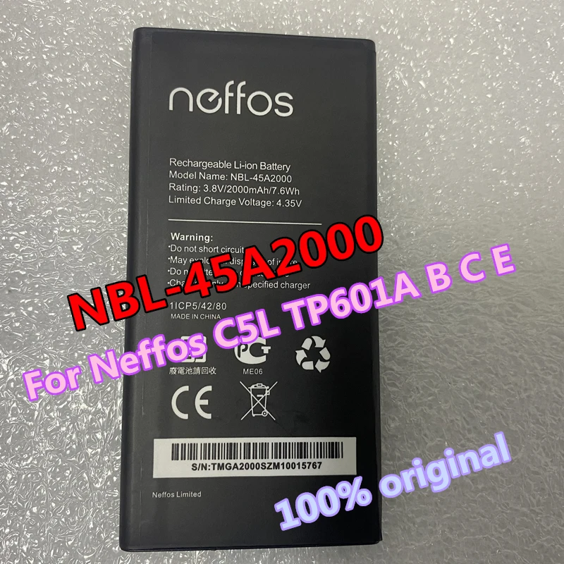 

Original NBL-45A2000 2000mAh New Battery For Neffos C5L TP601A B C E Cell Phone High quality Battery Raplacement