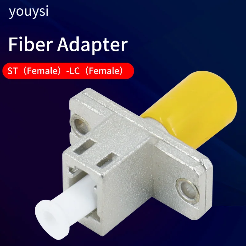 ST Female to LC Female Optic Fiber Adaptor Metal Housing Simplex ST to LC Fiber Optic Hybrid Adapter