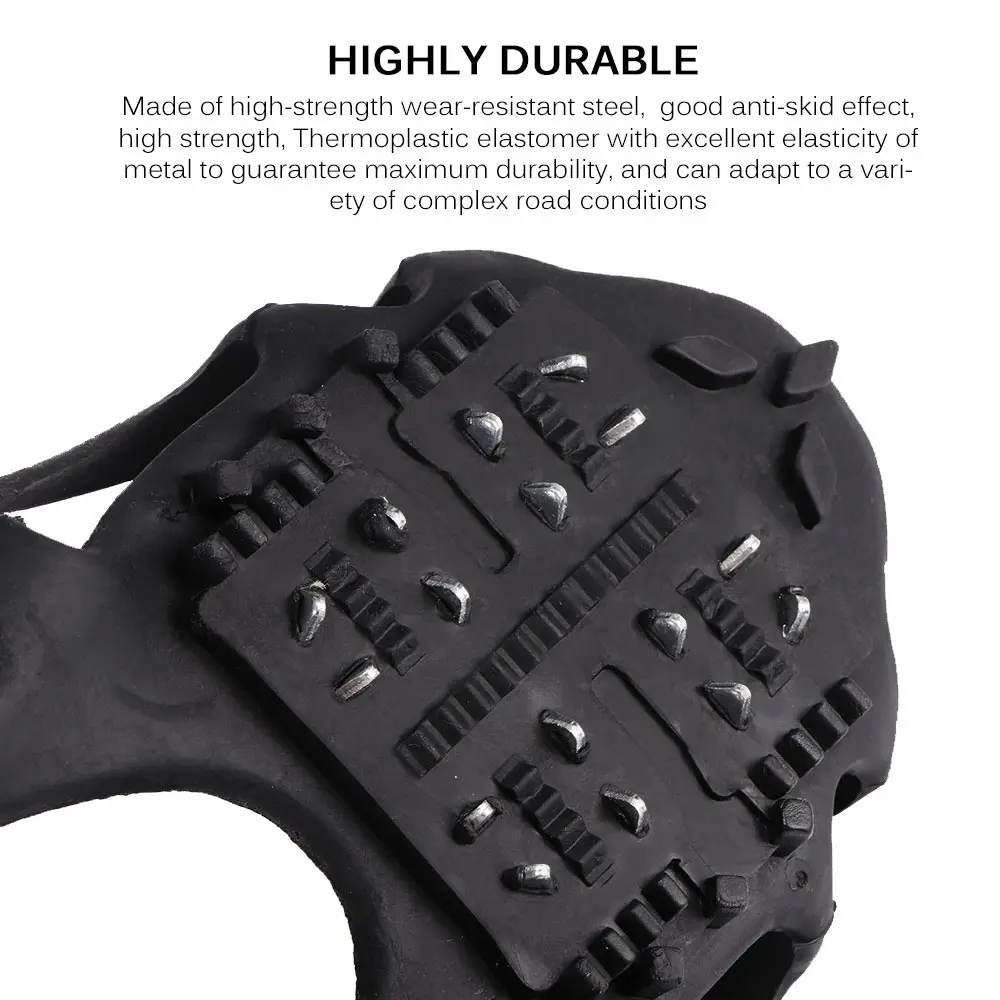 

1 Pair 24 Tooth Non-Slip Ice Fishing Shoe Snow Shoes Cleats Crampons Winter Climbing Camping Hiking Snow Shoes Cover Protector