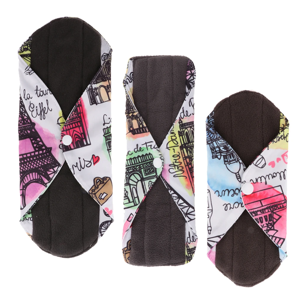 Моющаяся менструальная гигиеническая прокладка из угольного бамбукового