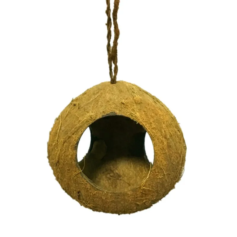 Кокосовая Скорлупа Птичий дом с подвесным шнурком клетка гнездо для птиц HIDEWAY