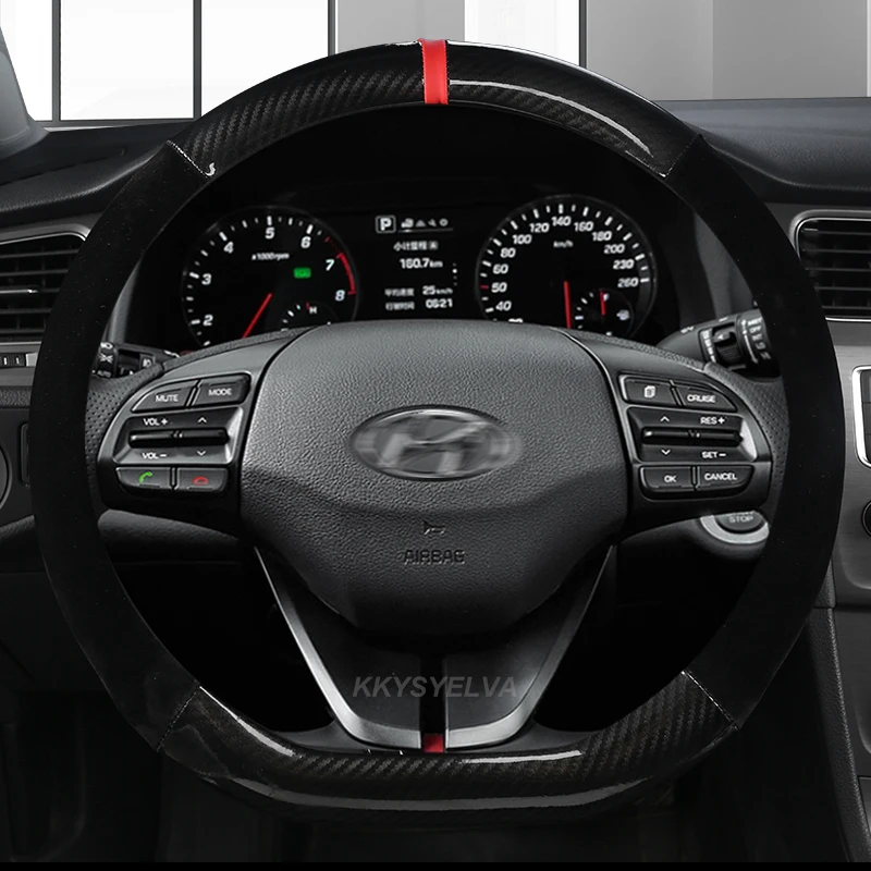 

Для Hyundai Tucson 2021 NX4 Elantra 7th Sonata 10th 2020 чехол рулевого колеса автомобиля D Shape из искусственной кожи Auto Accessories