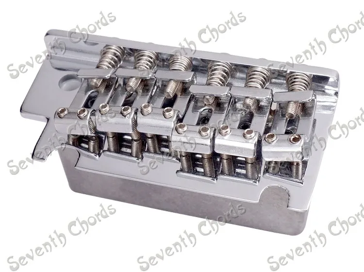 ein set chrome verdickt basis 6 string sattel tremolo brücke system für elektrische gitarre mit nieten arm xsy gxmz free global shipping