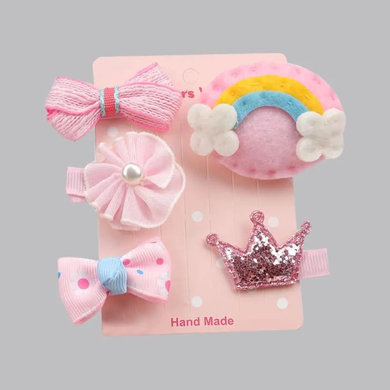 

Children's hairpins are all handmade clip crown animal rainbow word clip Christmas gift hair accessories girl suit headdress