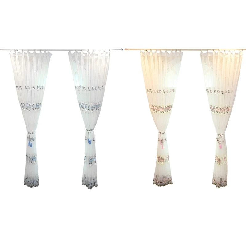 Занавеска s шифоновая вуаль для гостиной спальни двери окна с вышивкой чистая
