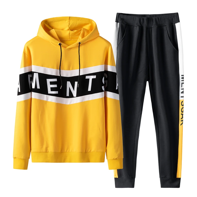 Бренд мужской спортивный костюм 2019 человек комплект Повседневный с капюшоном