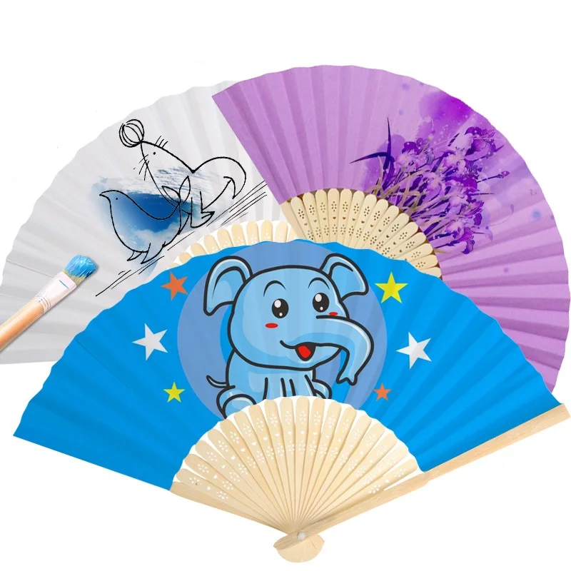 7 дюймовый вентилятор для рисования DIY игрушки детей Мультяшные животные цветные