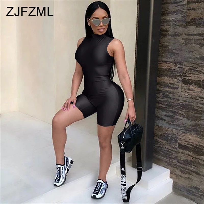 ZJFZML сексуальный женский фотокостюм Облегающий комбинезон на молнии сзади
