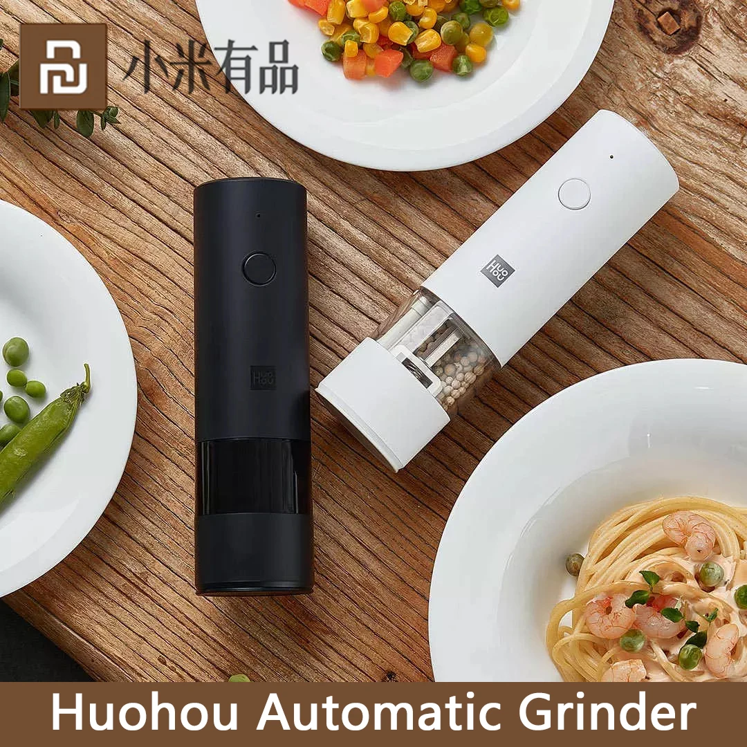 

Электрическая автоматическая мельница Xiaomi Youpin Huohou, измельчитель для перца и соли, 5 режимов, светодиодная подсветка, измельчитель для специ...