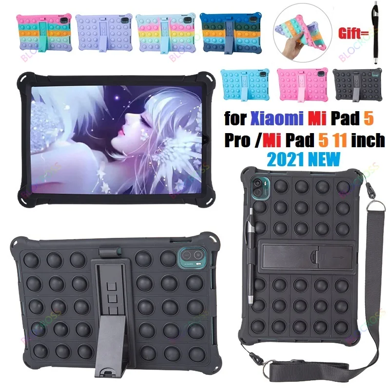 

Pop Push It Bubble Silicon Cover Case For XiaoMi Mi Pad 5 Pro Tablet Protective Cover for Mipad 5 Pro Mipad 5 11'' with StrapPen