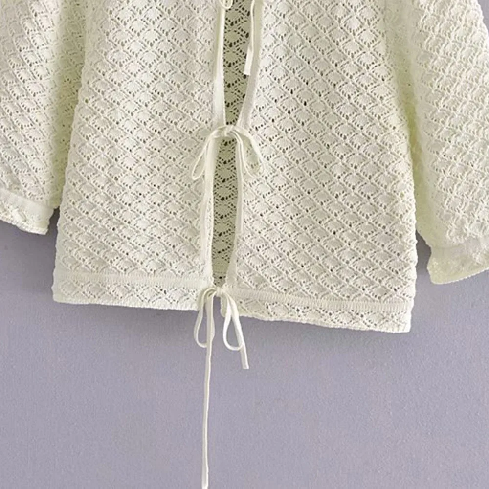 

Short coat shawl thin coat crochet hollow knit cardigan for women