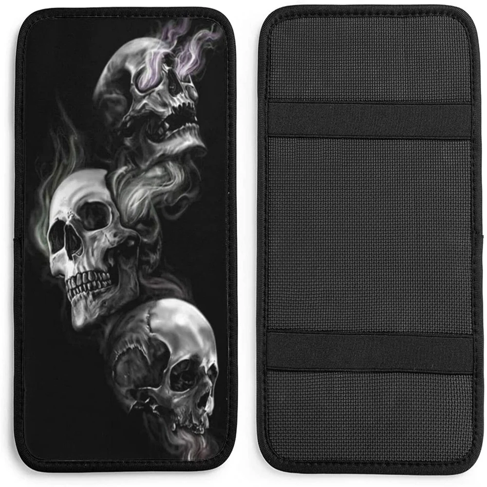 Чехол центральной консоли для автомобиля с изображением злого черепа черного