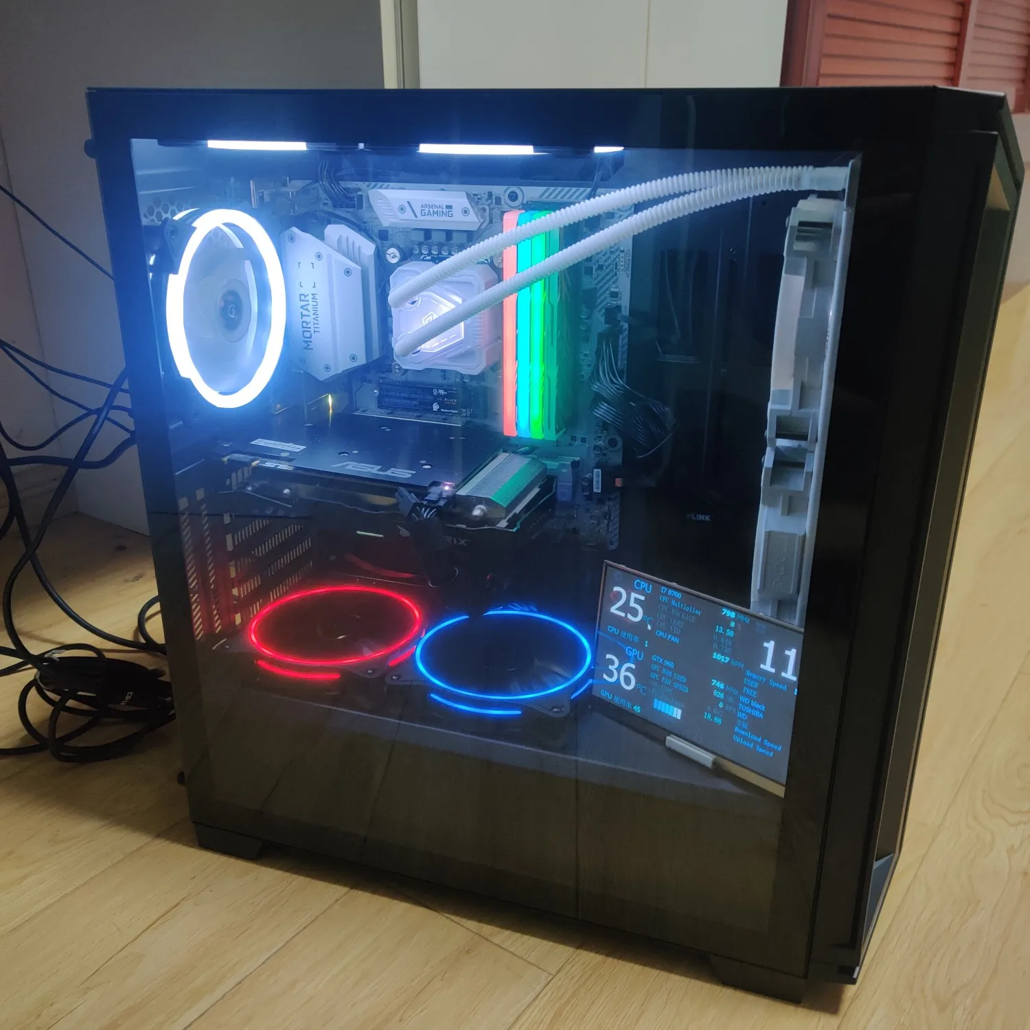 8-дюймовый мини-монитор для компьютера мониторинг температуры вентилятора