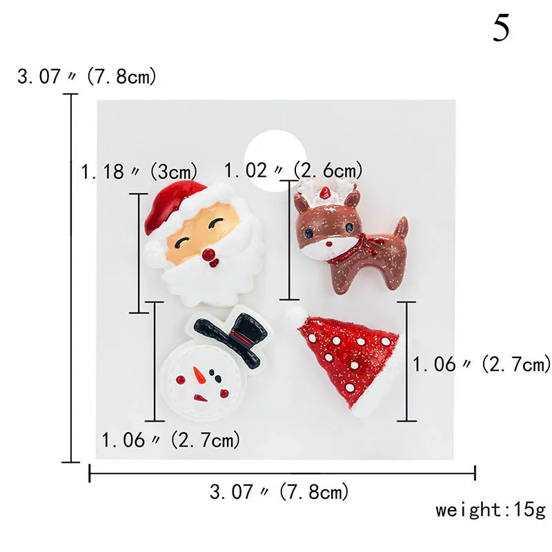 

Christmas Brooch Heart Elk Clothing Accessories Merry Christmas Santa Claus Badges Brooch Set Acrylic Snowman Hat Crutches Pins