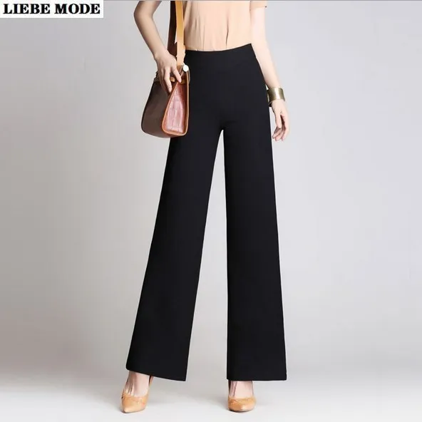 Брюки Палаццо женские с завышенной талией офисная одежда широкими штанинами