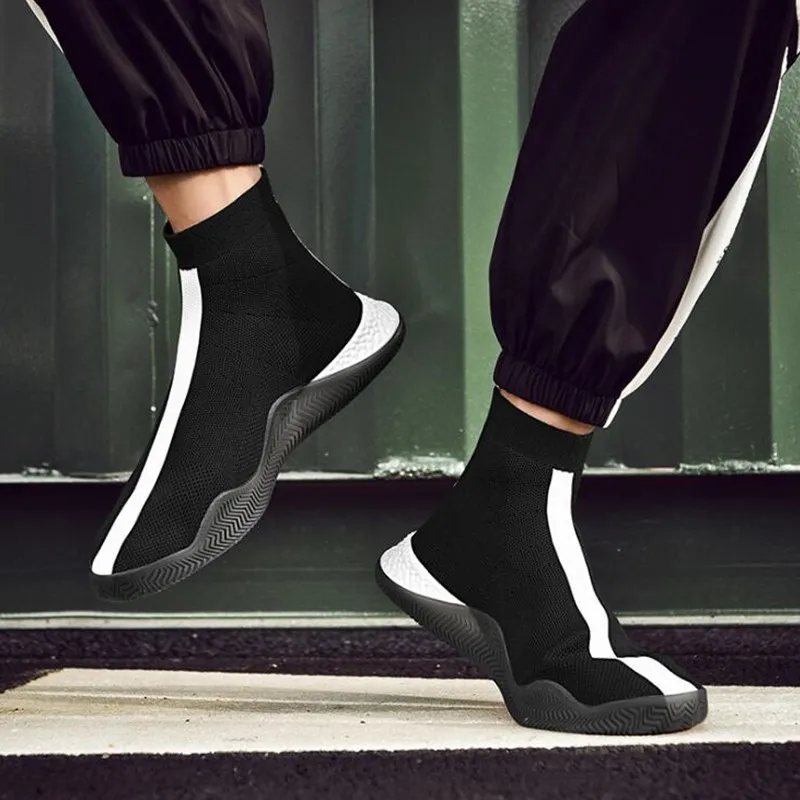 Hot Sale Boys Socks knitting casual shoes Fly Weave Men Casual Shoes Sneaker Flats Comfortable Slip-On Breathable39-44 | Обувь