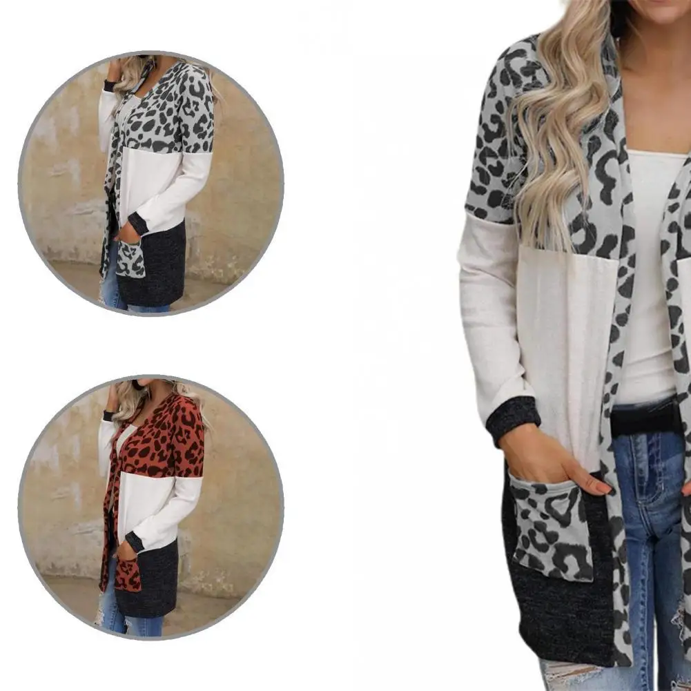 

Trendy Pockets Mid-Length Sweater Coat Loose Cardigan Soft Mid-Length