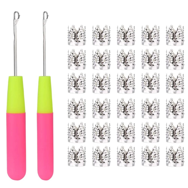 2 шт. крючок с защелкой + 30 дредов стразы украшение для колец волос R3MF|Заколки