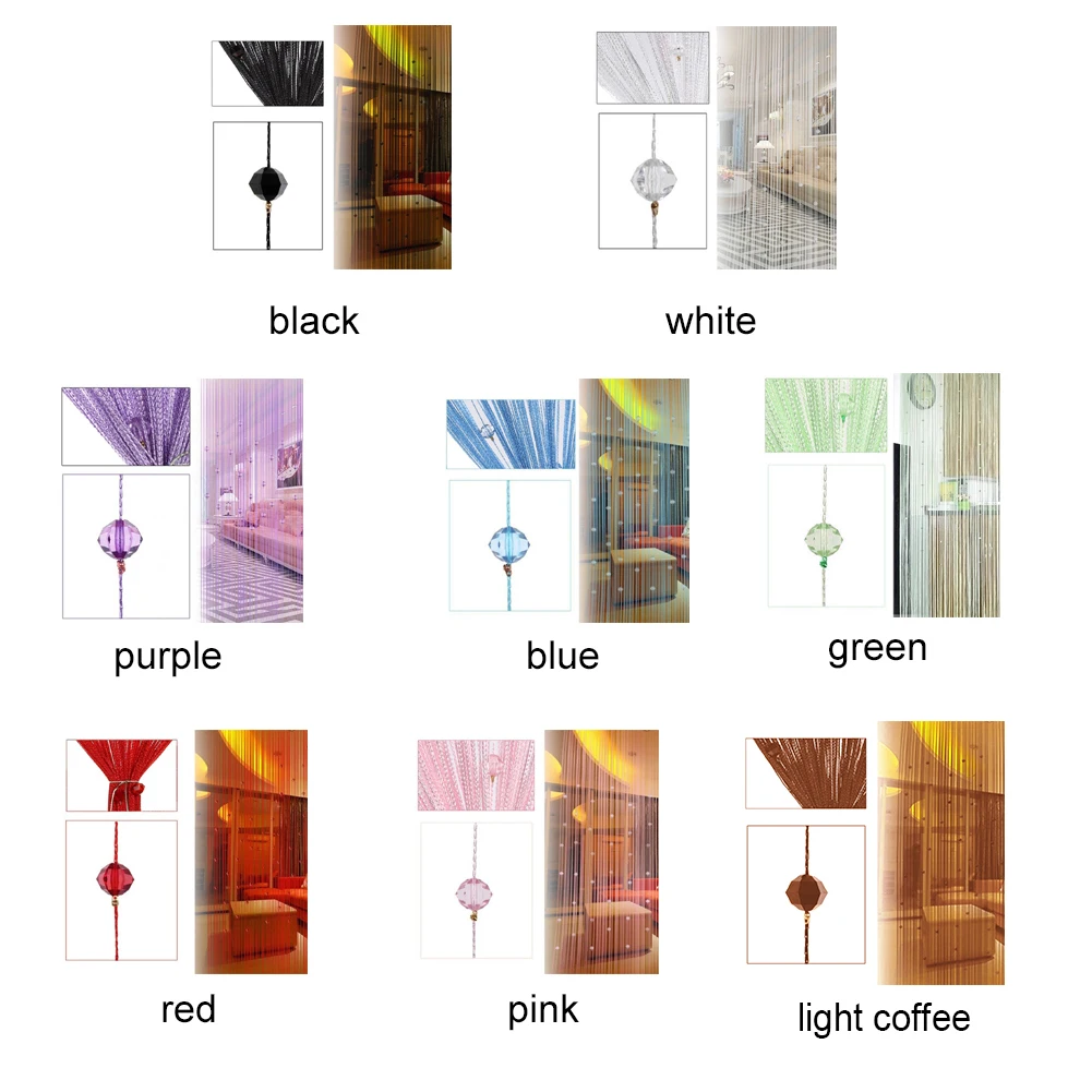 200*100 см Имитация Кристалл бисера бахрома Шторы строка дома Гостиная Украшения в