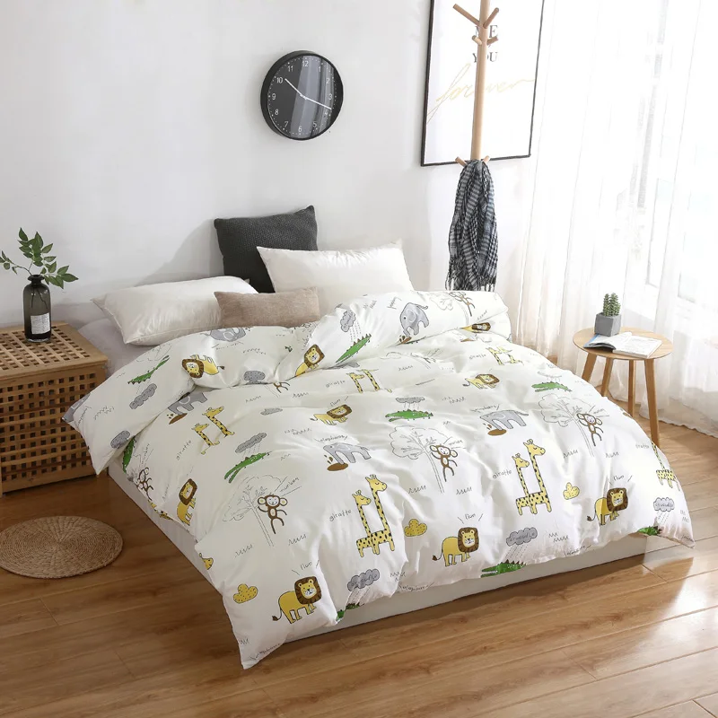 Пододеяльник с мультяшным рисунком покрывало из чистого хлопка животного